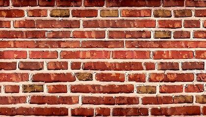 Fototapeta premium Vintage red-brown brick wall with a shabby, grungy texture background