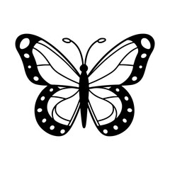 butterfly silhouette illustration, butterfly icon.