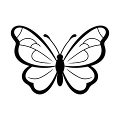 butterfly silhouette illustration, butterfly icon.