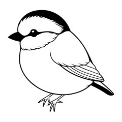 Chickadee icon, Simple illustration of Chickadee icon, bird glyph icon.
