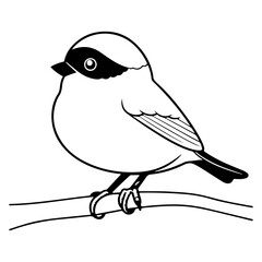 Chickadee icon, Simple illustration of Chickadee icon, bird glyph icon.