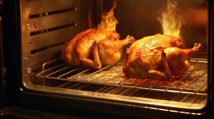 roasted chicken in the oven