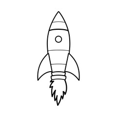 Rocket in doodle style, Rocket icon.