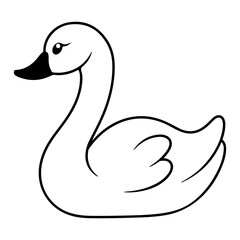 Swan icon in doodle style
