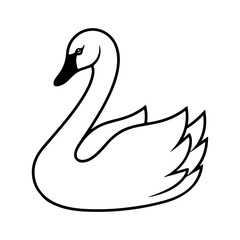 Swan icon in doodle style