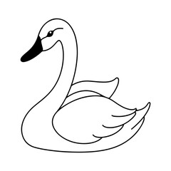 Swan icon in doodle style