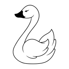 Swan icon in doodle style