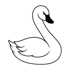 Swan icon in doodle style
