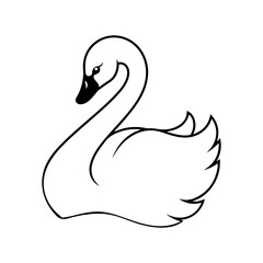 Swan icon in doodle style