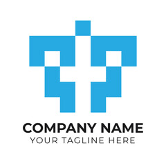 Modern abstract monogram minimalist business logo design template