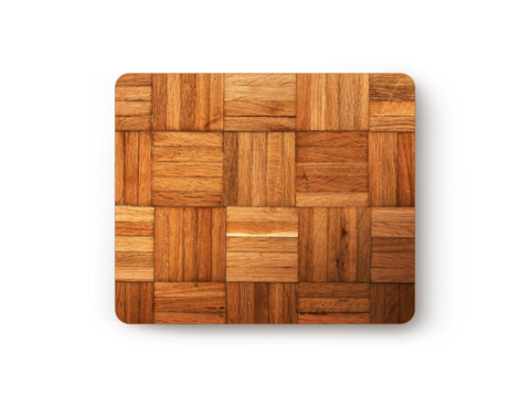 Rounded wooden box with woven pattern, transparent background - Powered by Adobe