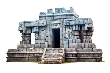 Inca stone temple. isolated object, transparent background - obrazy, fototapety, plakaty