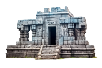 Inca stone temple. isolated object, transparent background