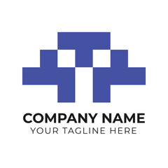 Modern abstract monogram minimalist business logo design template