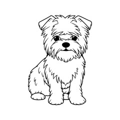 Affenpinscher, hand drawn cartoon character, dog icon.