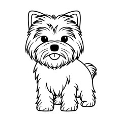 Affenpinscher, hand drawn cartoon character, dog icon.
