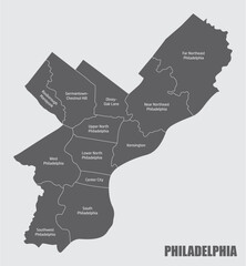 Philadelphia city administrative map