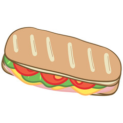 sandwich with cheese illustration