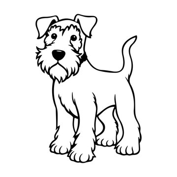 recommend clip art: Airedale Terrier, hand drawn cartoon character, dog icon.