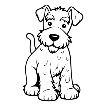 recommend clip art: Airedale Terrier, hand drawn cartoon character, dog icon.