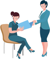 Fototapeta premium Office workers. Vector illustration. A worker employee takes pride in their work and strives for excellence An office manager implements strategies to optimize workflow efficiency A business person