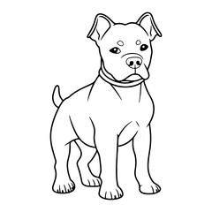 Fototapeta premium American pit bull, hand drawn cartoon character, dog icon.