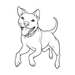 American pit bull, hand drawn cartoon character, dog icon.