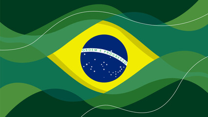 abstract wavy brazilian flag illustration vector stock