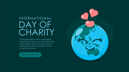 international day of charity banner template vector - obrazy, fototapety, plakaty