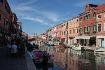 Murano Houses & Shops along with the channels Venice, Italy. Murano is famous by glass production factories