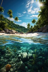 Fototapeta na wymiar Natural Tropical Island Wallpaper