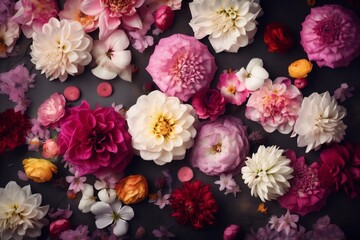 Obraz na płótnie Canvas design flower watercolor valentine spring pastel blossom background color peonies texture. Generative AI.