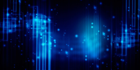 2d illustration Abstract futuristic electronic circuit technology background