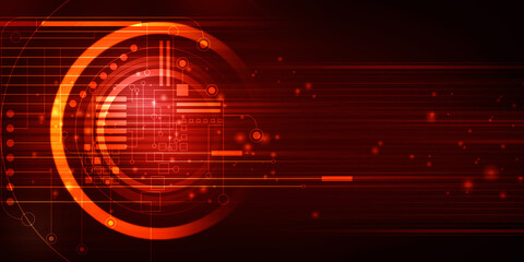 2d illustration Abstract futuristic electronic circuit technology background