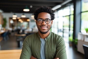 Obraz premium businesspeople standing in an office, generative artificial intelligence 