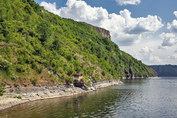 Fototapeta na wymiar Bakota bay reservoir on Dnister river, Ukraine.