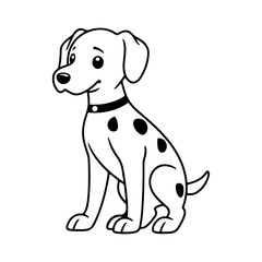 Dalmatian, hand drawn cartoon character, dog icon.