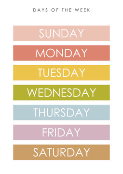 Days Of The Week Monday Tuesday Wednesday Thursday Friday Saturday Sunday  Vector Illustration Lettering Ink Illustration - Arte vetorial de stock e  mais imagens de Agenda Pessoal - iStock