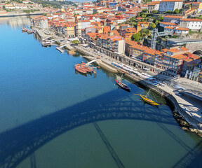 Porto Old Town bridge reflection - 627364039