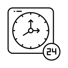 An icon of 24 hour service and support in editable style, premium vector