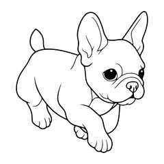 French bulldog, hand drawn cartoon character, dog icon.