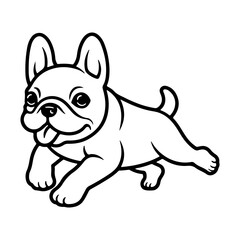 French bulldog, hand drawn cartoon character, dog icon.