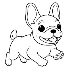French bulldog, hand drawn cartoon character, dog icon.