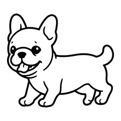 Obraz na płótnie Canvas French bulldog, hand drawn cartoon character, dog icon.