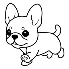 French bulldog, hand drawn cartoon character, dog icon.
