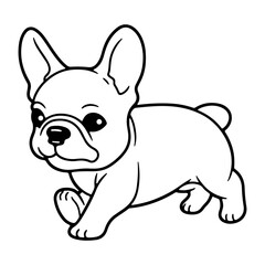 French bulldog, hand drawn cartoon character, dog icon.