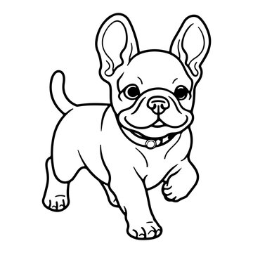 French bulldog, hand drawn cartoon character, dog icon.