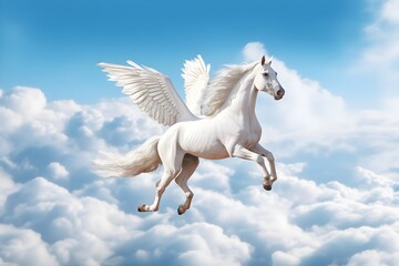 Obraz na płótnie Canvas a winged white horse