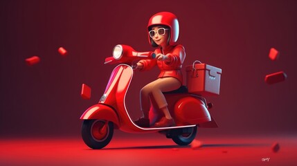 scooter driver. Created with Generative AI.	
