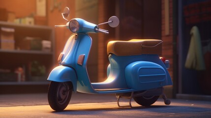 vintage scooter. Created with Generative AI.	
